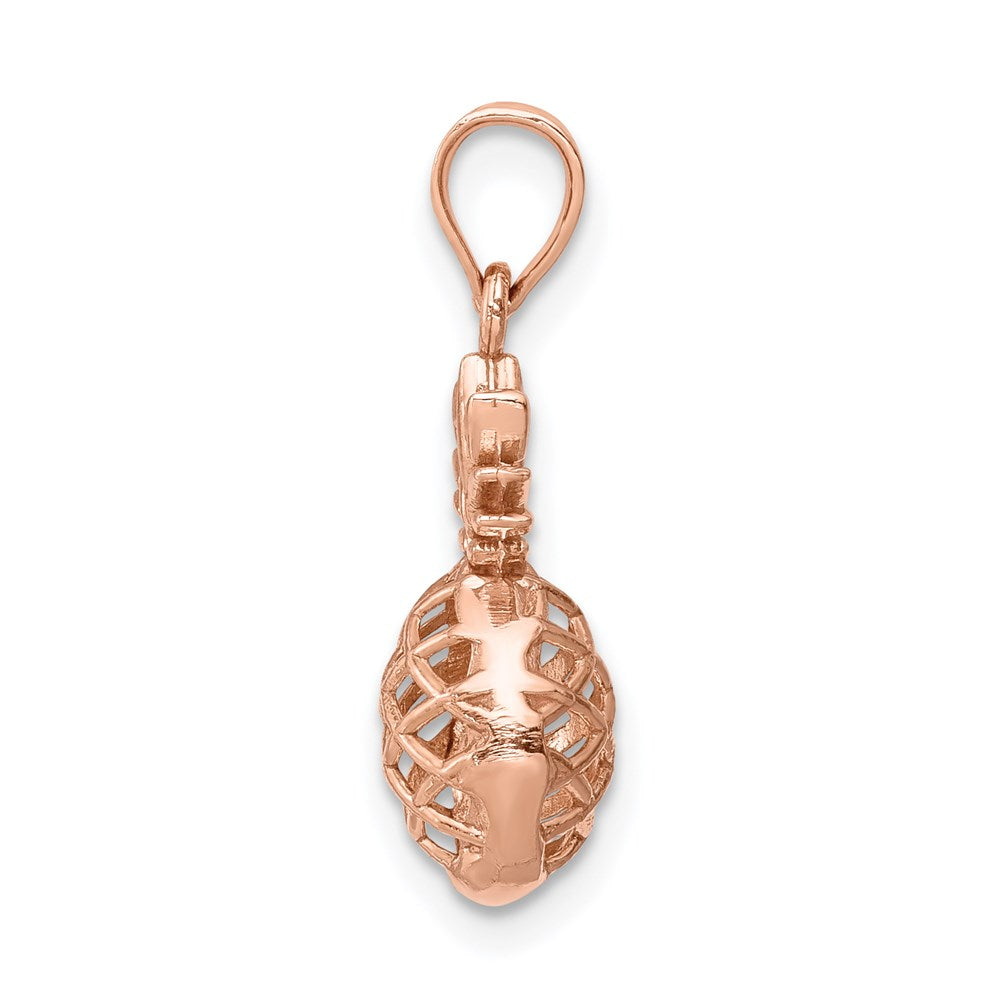 14K Roségold Poliert 3d Pineapple Anhänger