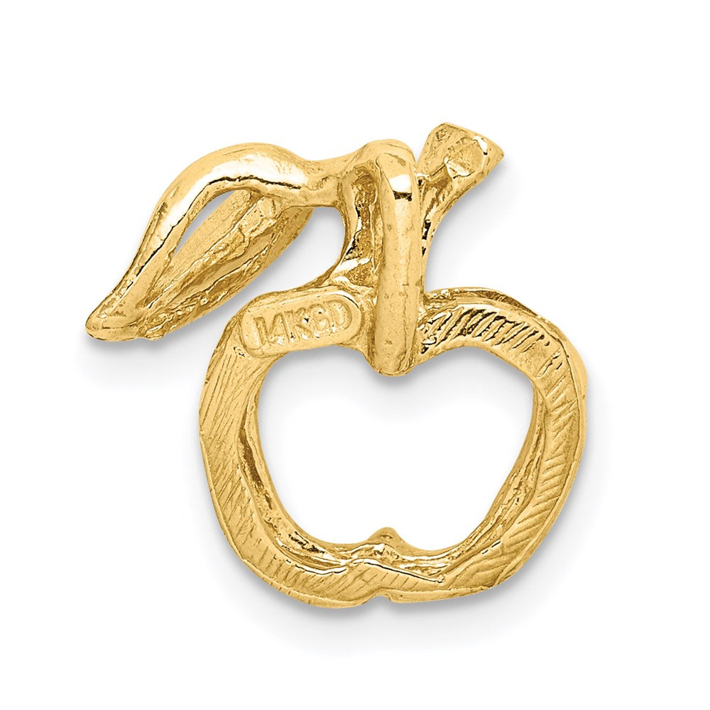 14K Gelbgold Poliert Ausgeschnitten Apple Kette Anhänger
