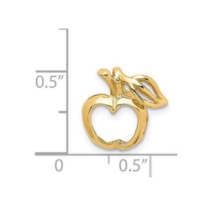 14K Gelbgold Poliert Ausgeschnitten Apple Kette Anhänger