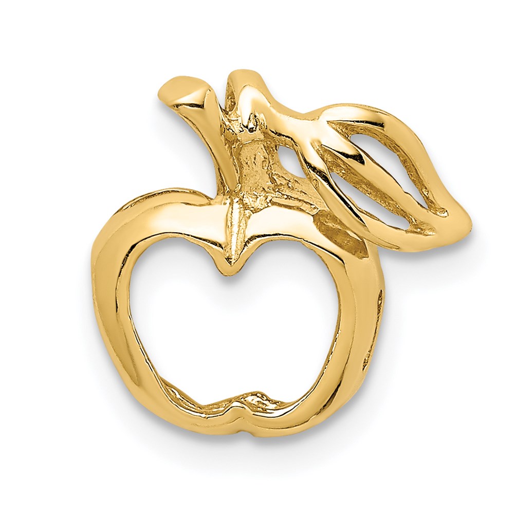 14K Gelbgold Poliert Ausgeschnitten Apple Kette Anhänger