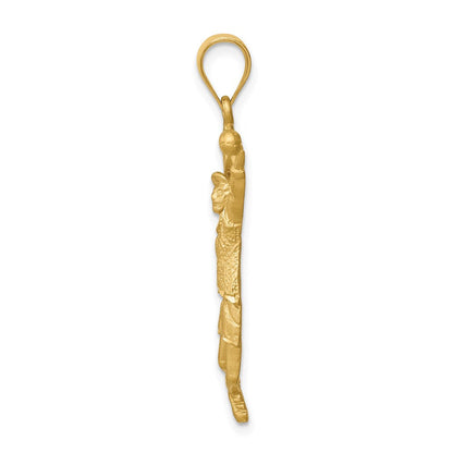 14K Gelbgold Anhänger "Tennisspieler" gebürstet & diamantiert