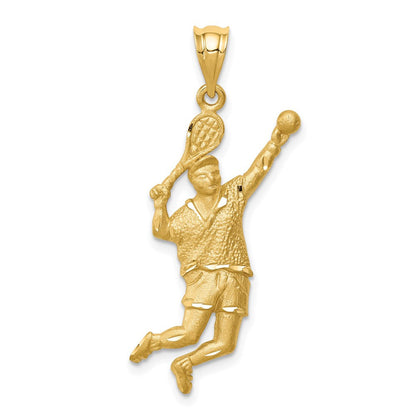 14K Gelbgold Anhänger "Tennisspieler" gebürstet & diamantiert