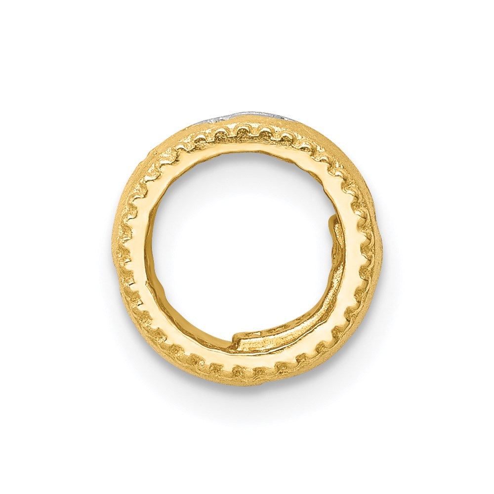 14K Gelb & Rhodium Gold & Weiß Rhodium Gebürstet Kreuz Anhänger