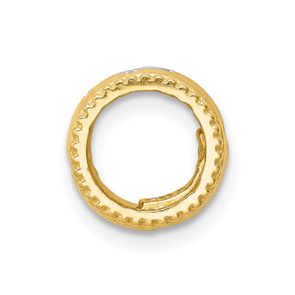 14K Gelb & Rhodium Gold & Weiß Rhodium Gebürstet Kreuz Anhänger