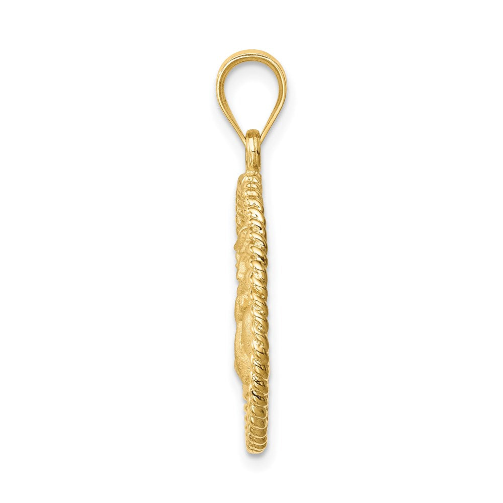 14K Gelbgold Engel-Anhänger, gebürstet