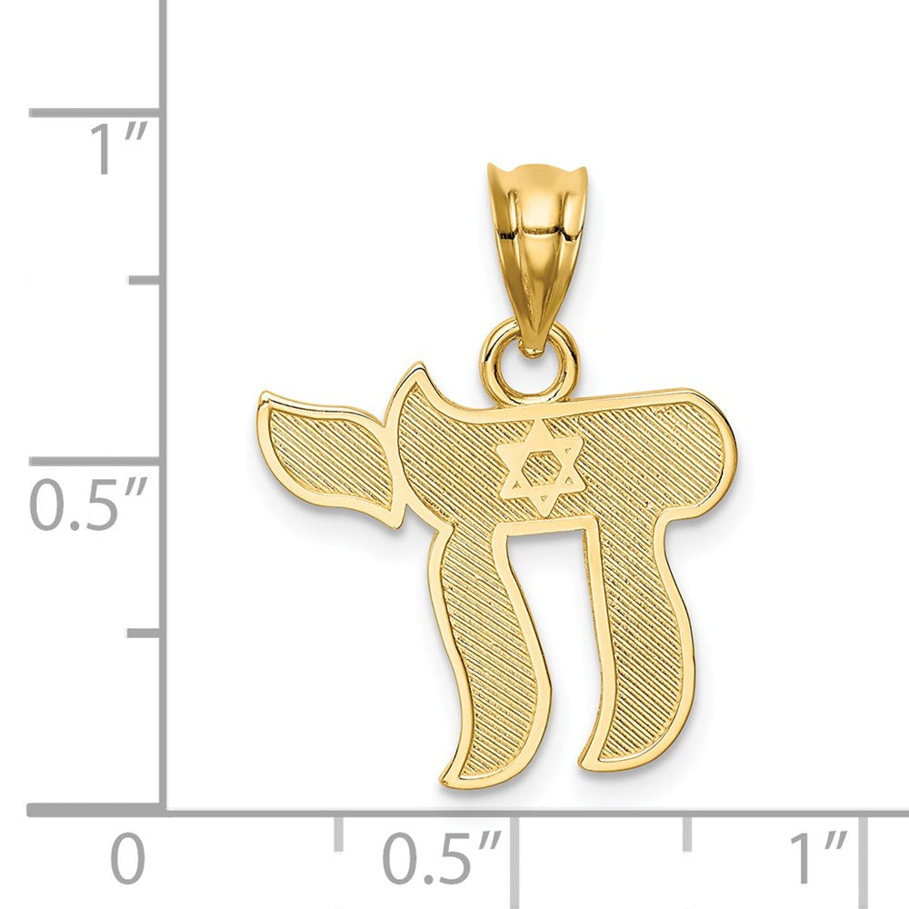 14K Gelbgold Poliert Chai Anhänger
