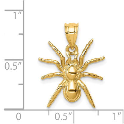 14K Gelbgold Polierter Spinnen-Anhänger
