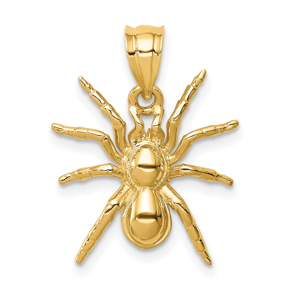 14K Gelbgold Polierter Spinnen-Anhänger