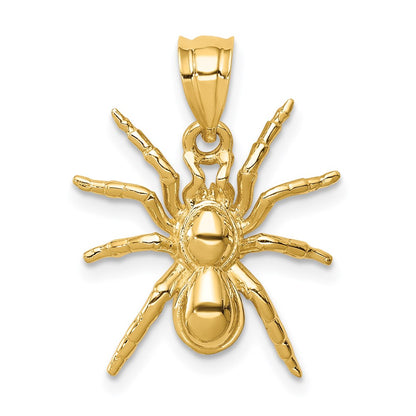 14K Gelbgold Polierter Spinnen-Anhänger