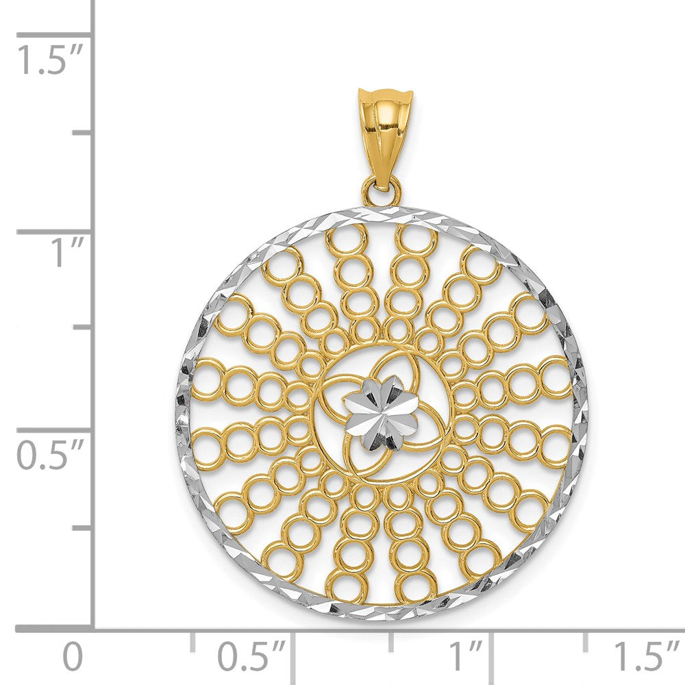 14 Karat Gelb- und Rhodiumgold sowie Weißrhodium, poliert und diamantiert, Anhänger