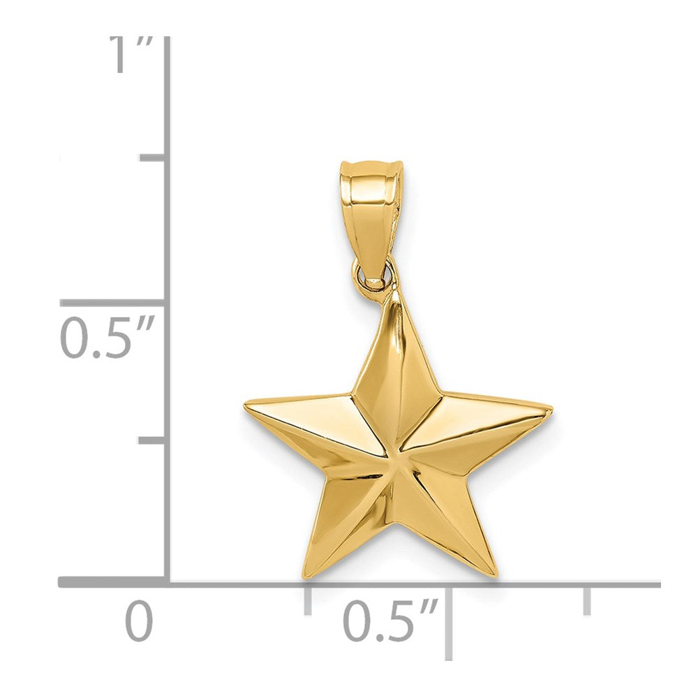 14K Gelbgold Poliert Stern-Anhänger
