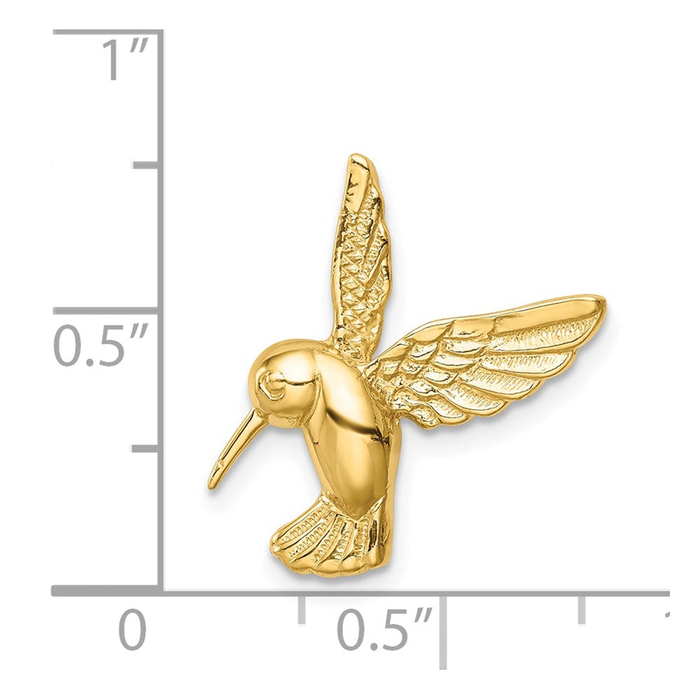 14K Gelbgold Poliert Hummingbird Kette Anhänger