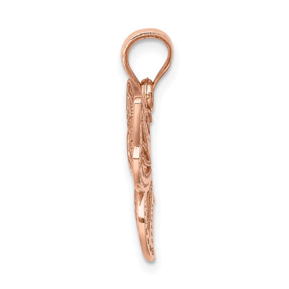 14 Karat Roségold Polierter Rose-Schmetterling-Anhänger