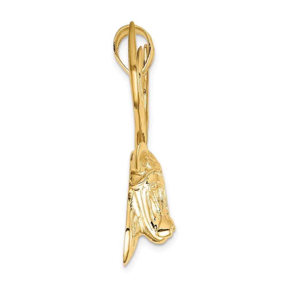 14K Gelbgold Polierter Hirschkopf-Anhänger