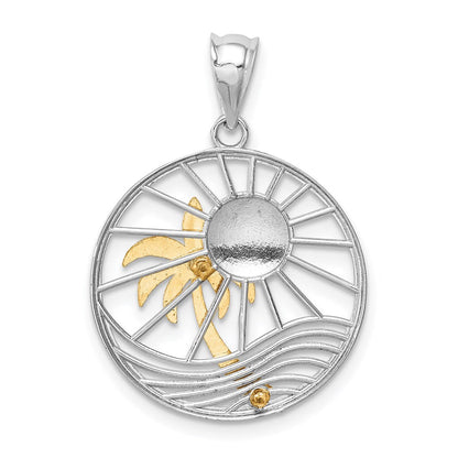 14K Bicolor Gold Anhänger "Sunset" poliert