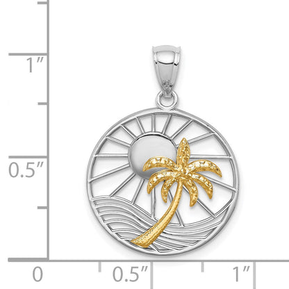 14K Bicolor Gold Anhänger "Sunset" poliert
