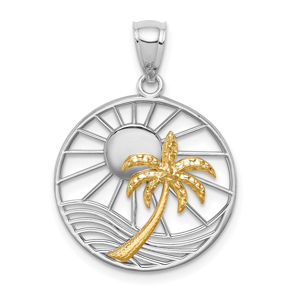 14K Bicolor Gold Anhänger "Sunset" poliert
