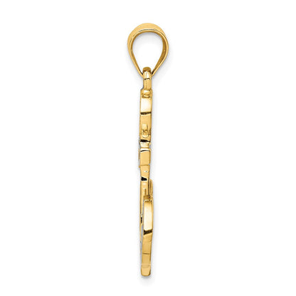 14K Gelbgold Polierter Anker-Anhänger