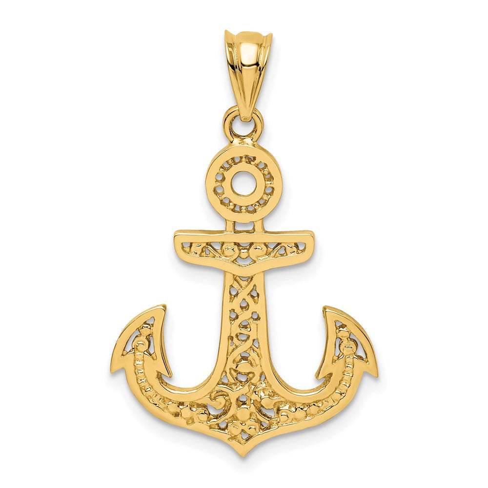 14K Gelbgold Polierter Anker-Anhänger
