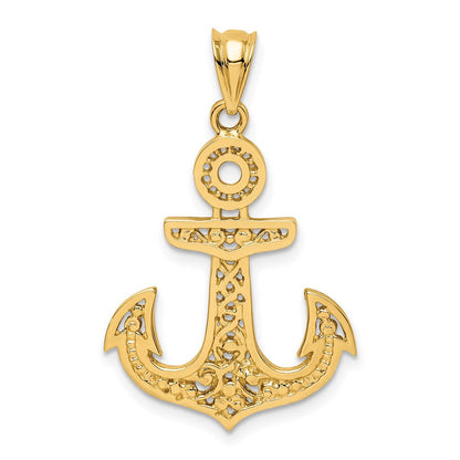 14K Gelbgold Polierter Anker-Anhänger