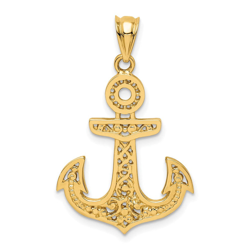 14K Gelbgold Polierter Anker-Anhänger