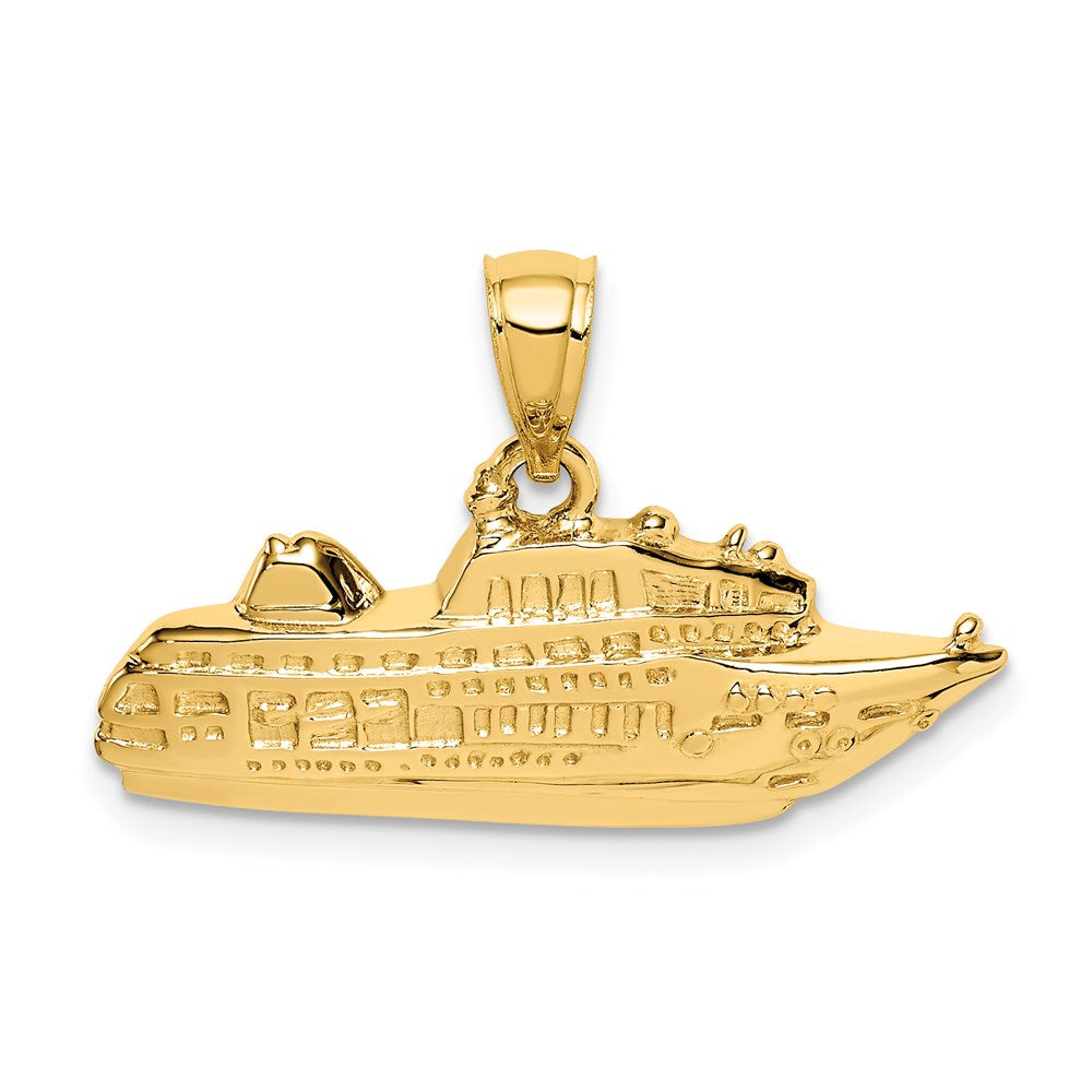 14K Gelbgold Poliert Kreuzfahrtschiff-Anhänger