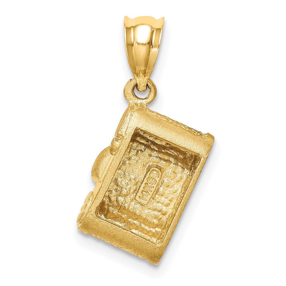 14K Gelbgold Kamera-Anhänger, gebürstet, poliert und emailliert