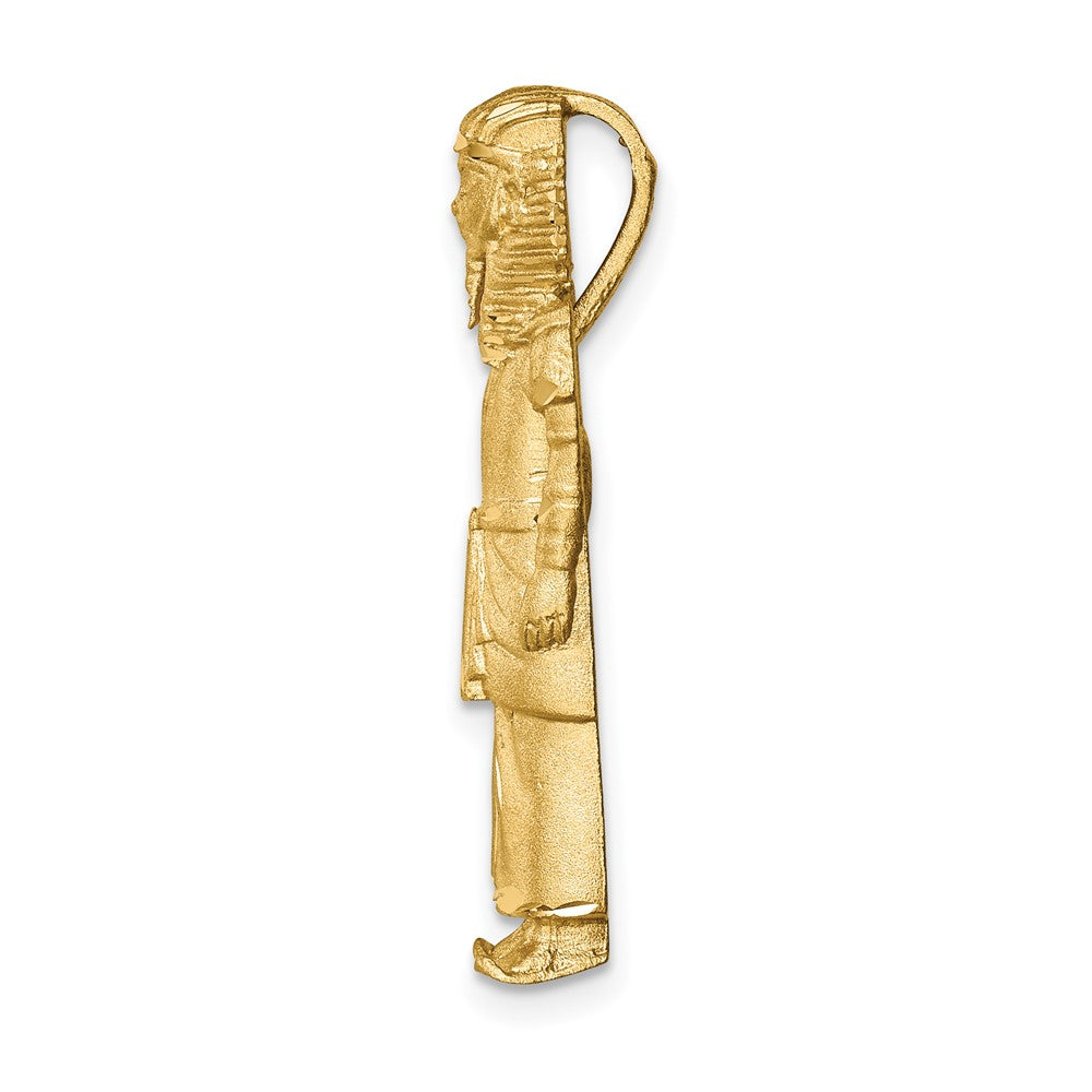 14K Gelbgold Gebürstet & Diamantiert Pharaoh Anhänger