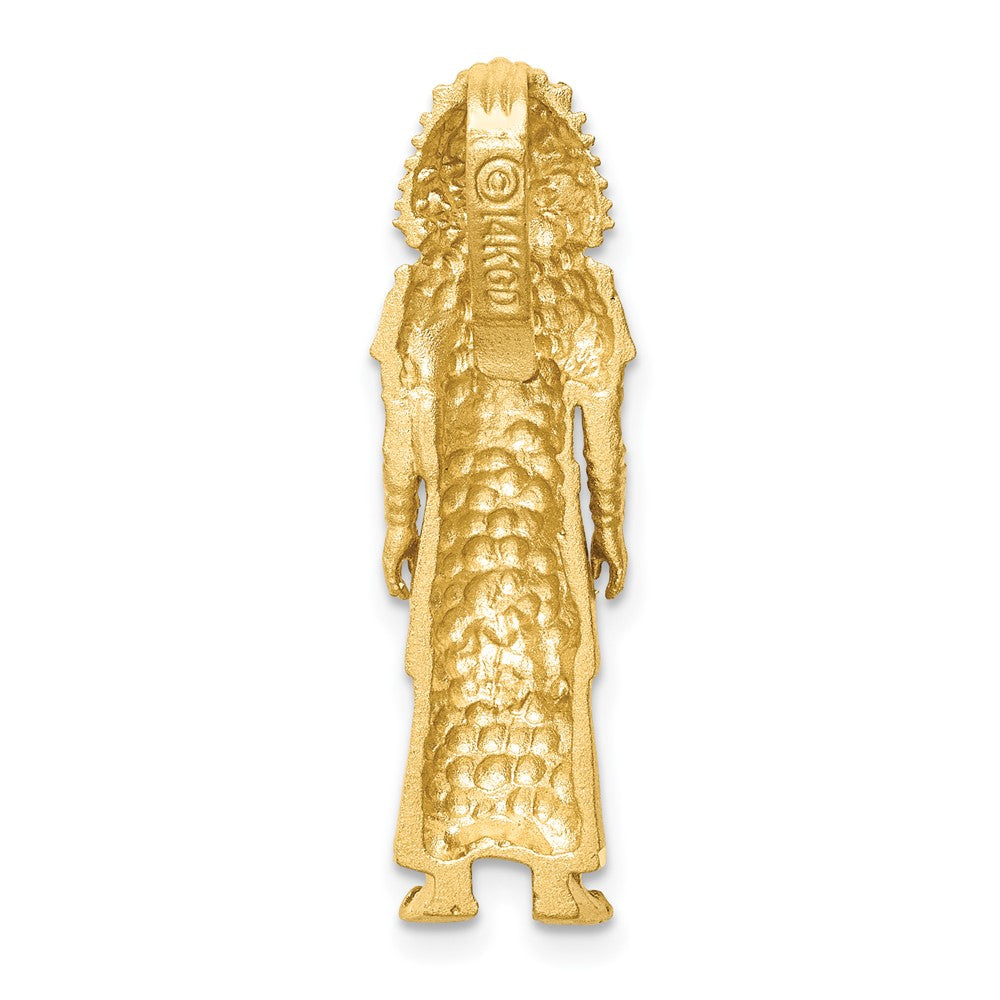 14K Gelbgold Gebürstet & Diamantiert Pharaoh Anhänger