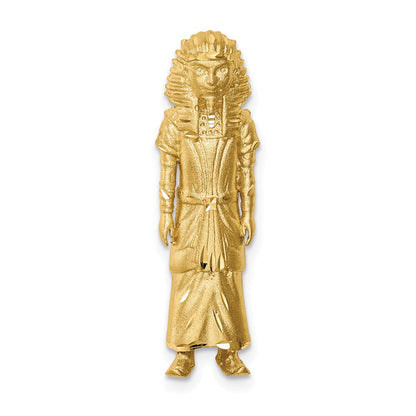 14K Gelbgold Gebürstet & Diamantiert Pharaoh Anhänger