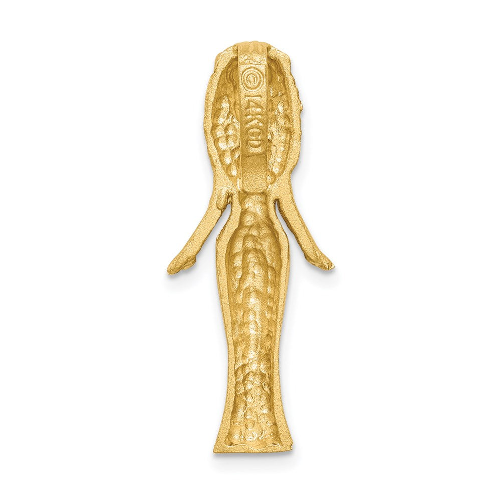 14K Gelbgold Gebürstet & Diamantiert Egyptian Princess Anhänger