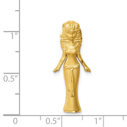 14K Gelbgold Gebürstet & Diamantiert Egyptian Princess Anhänger