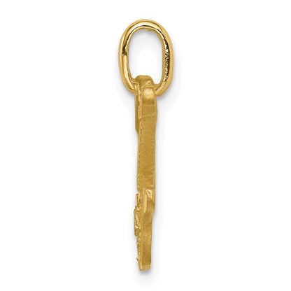 14K Gelbgold Gitarren-Anhänger, gebürstet & diamantiert