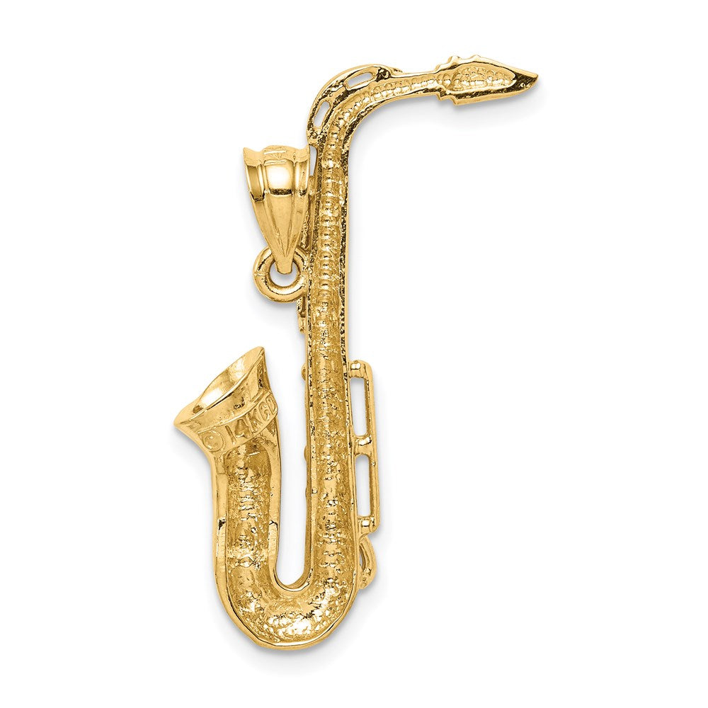 14 Karat Gelbgold Polierter Saxophon-Anhänger