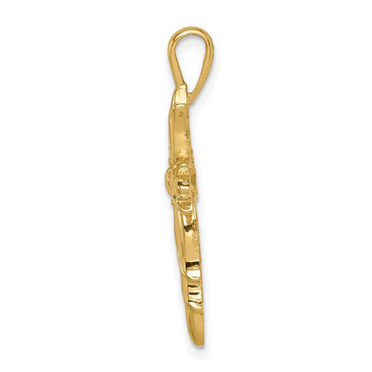 14K Gelbgold Poliertes Kreuz-Anhänger** Korrektur der Genus-Übereinstimmung: **14K Gelbgold Polierter Kreuz-Anhänger