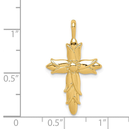 14K Gelbgold Poliertes Kreuz-Anhänger** Korrektur der Genus-Übereinstimmung: **14K Gelbgold Polierter Kreuz-Anhänger
