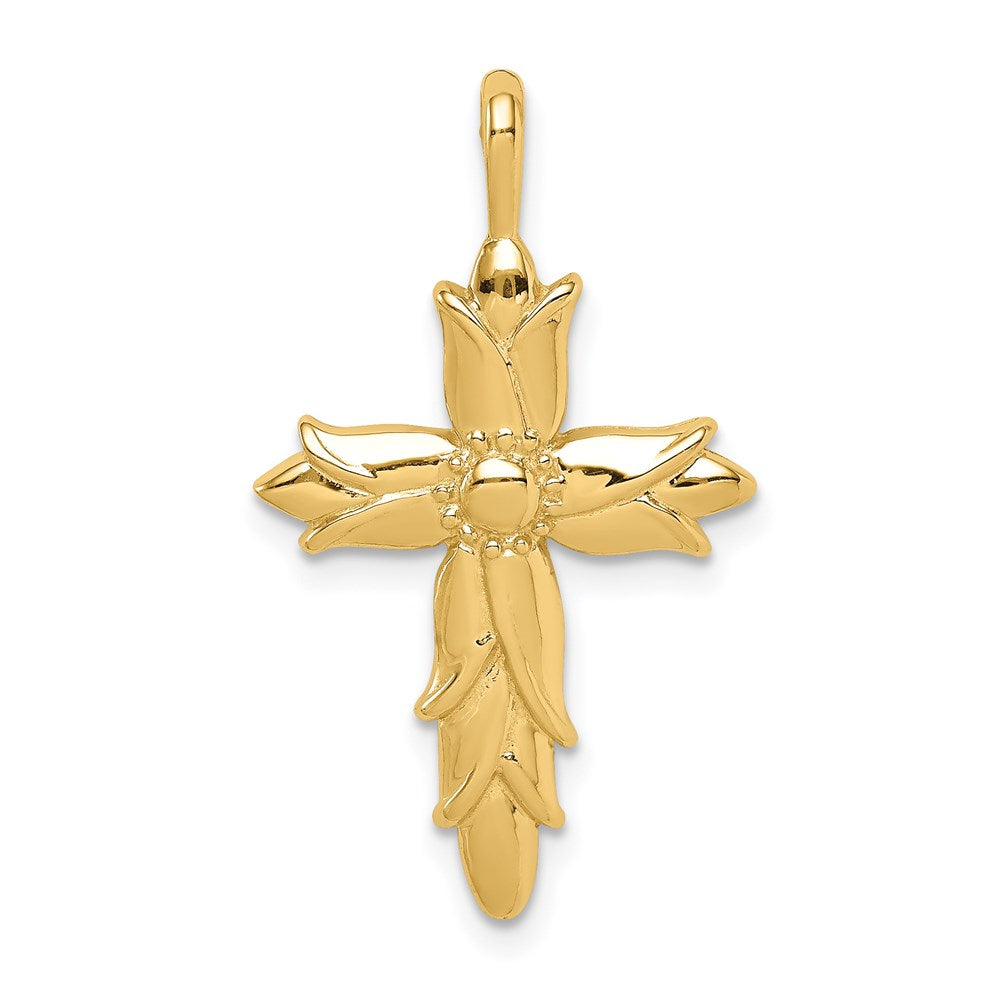 14K Gelbgold Poliertes Kreuz-Anhänger** Korrektur der Genus-Übereinstimmung: **14K Gelbgold Polierter Kreuz-Anhänger