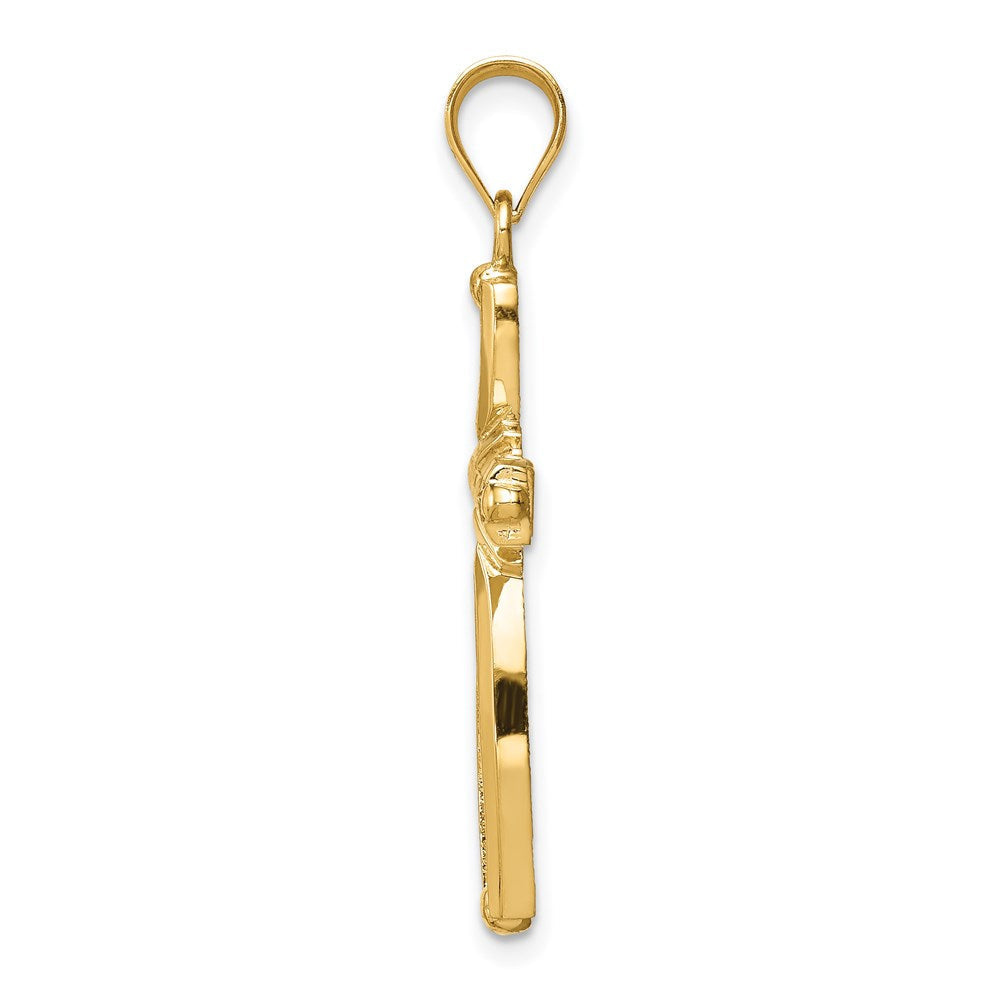 14K Gelbgold Polierter Kreuzanhänger
