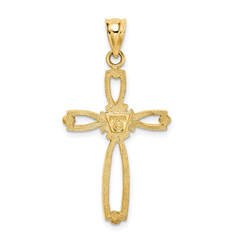 14K Gelbgold Polierter Kreuzanhänger