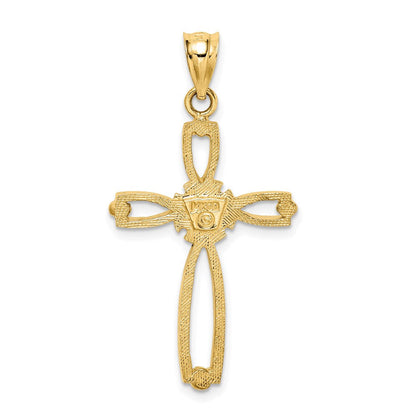 14K Gelbgold Polierter Kreuzanhänger
