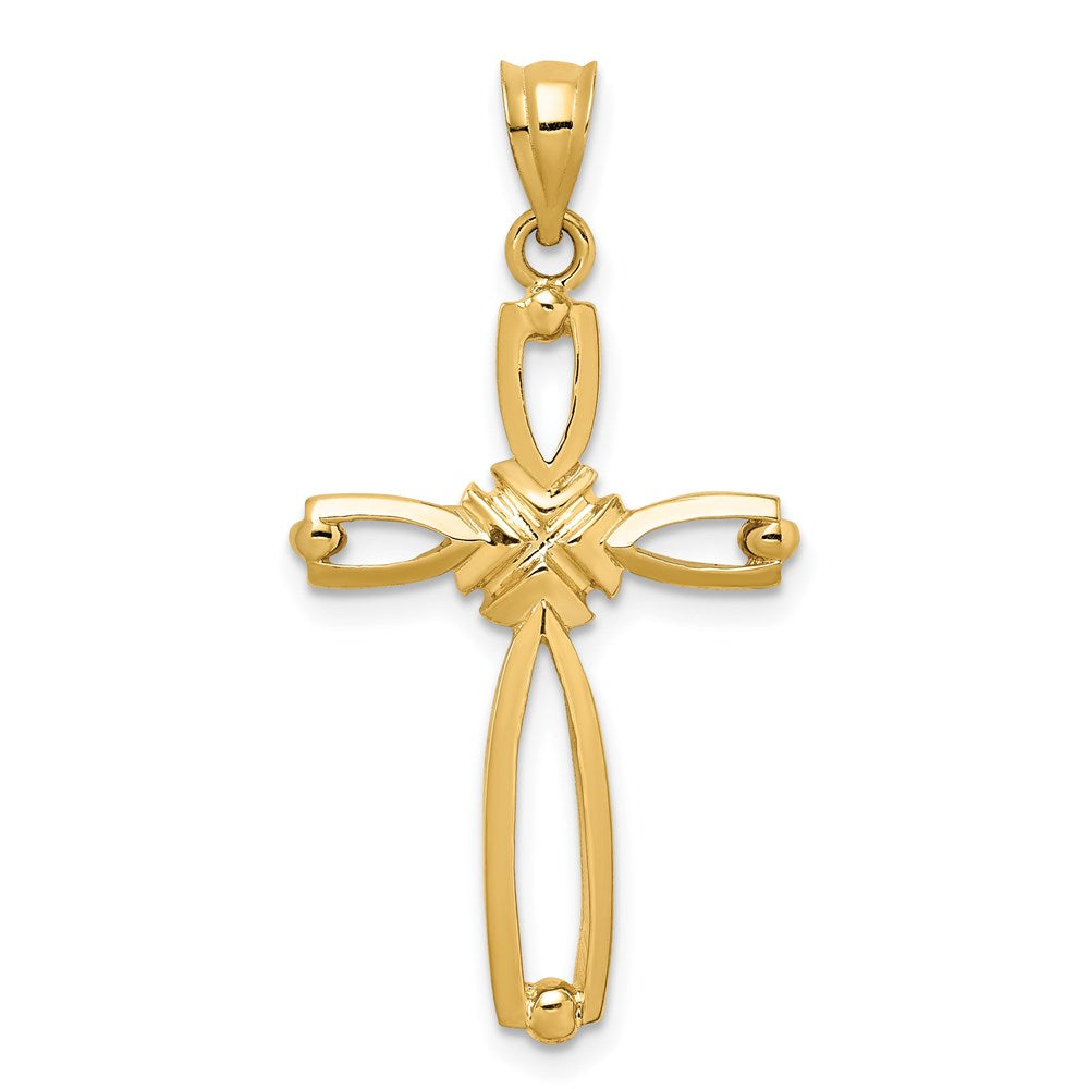 14K Gelbgold Polierter Kreuzanhänger