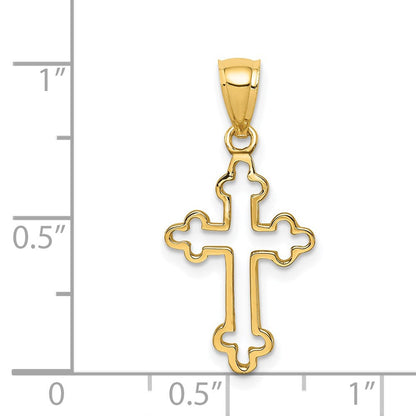 14K Gelbgold Poliert Kreuz Anhänger
