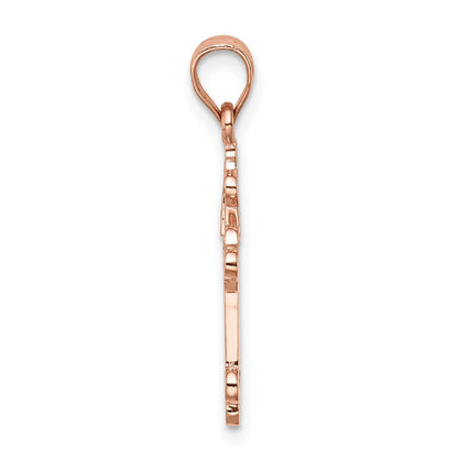 14K Roségold Poliert Kreuz Anhänger