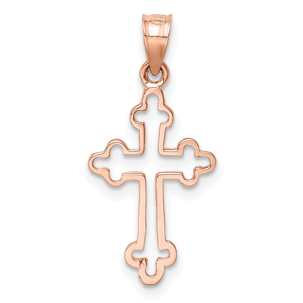 14K Roségold Poliert Kreuz Anhänger