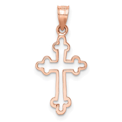 14K Roségold Poliert Kreuz Anhänger