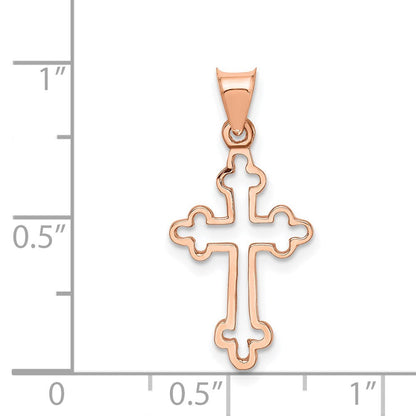 14K Roségold Poliert Kreuz Anhänger