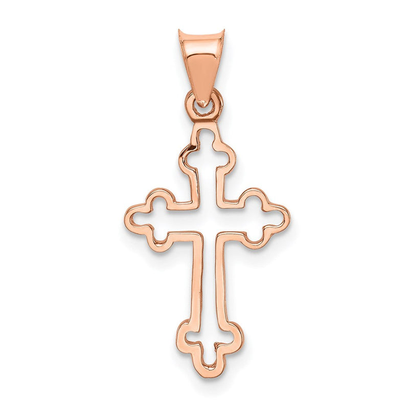 14K Roségold Poliert Kreuz Anhänger