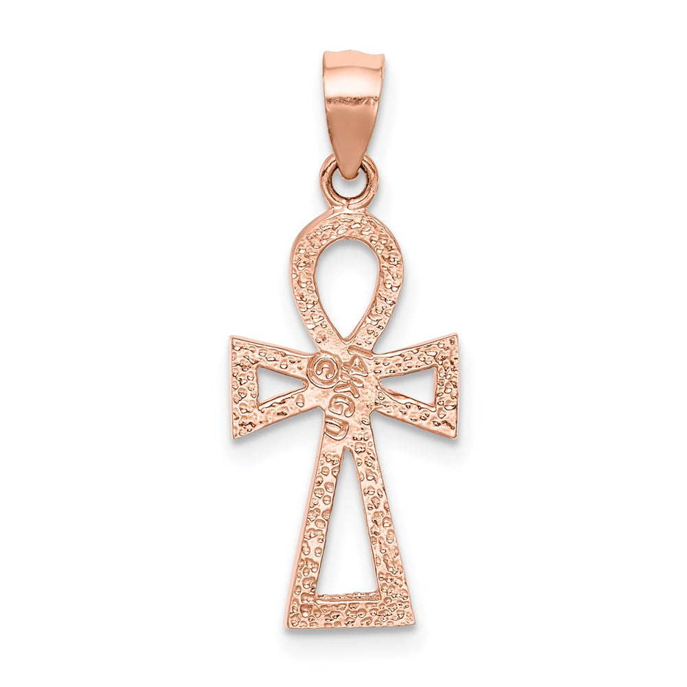 14K Roségold Poliert Ankh Anhänger