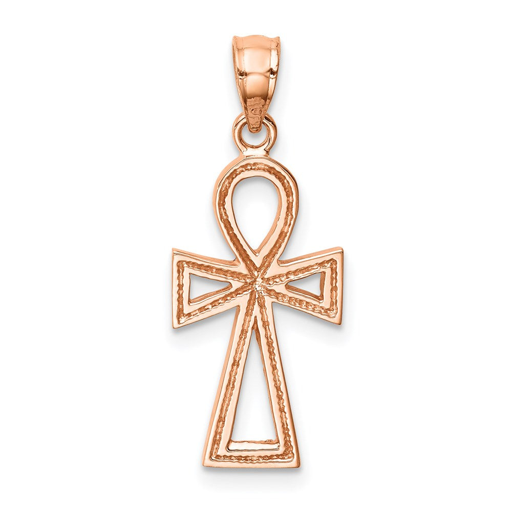 14K Roségold Poliert Ankh Anhänger