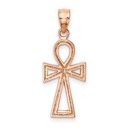 14K Roségold Poliert Ankh Anhänger
